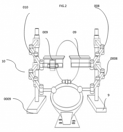 MORTON HELPS Toilet area furniture accessories (MORTON HELPS) innovation idea may assist in Movement of feces (undigested food, bacteria, mucus, and cells from the lining of the intestines) through the bowel and out the anus by MORTON HELPS electronic ABDOMINAL VIBRATOR comfortability elevation of forearms rest subject not limiting to additional structure potential metric range inventor Jermaine Morton design